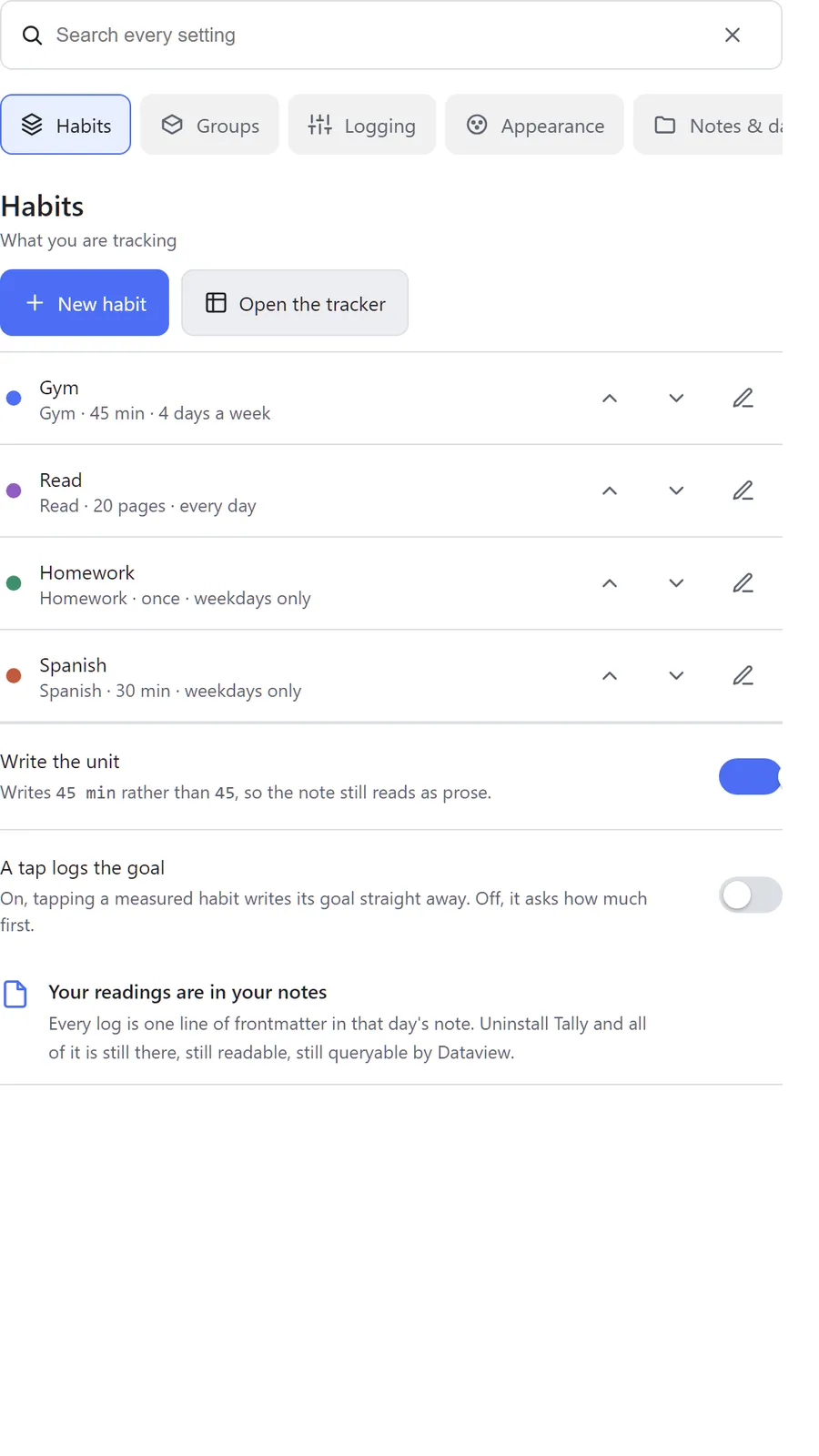 Tally screenshot