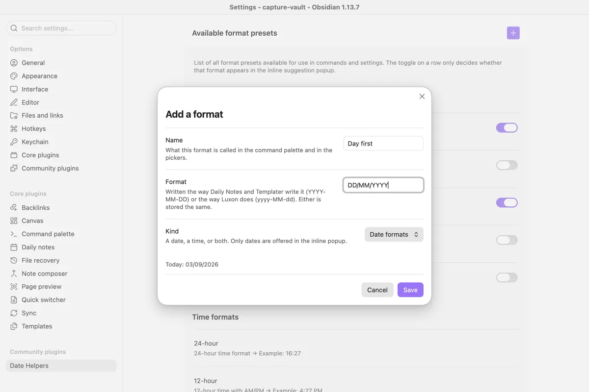Date Helpers screenshot