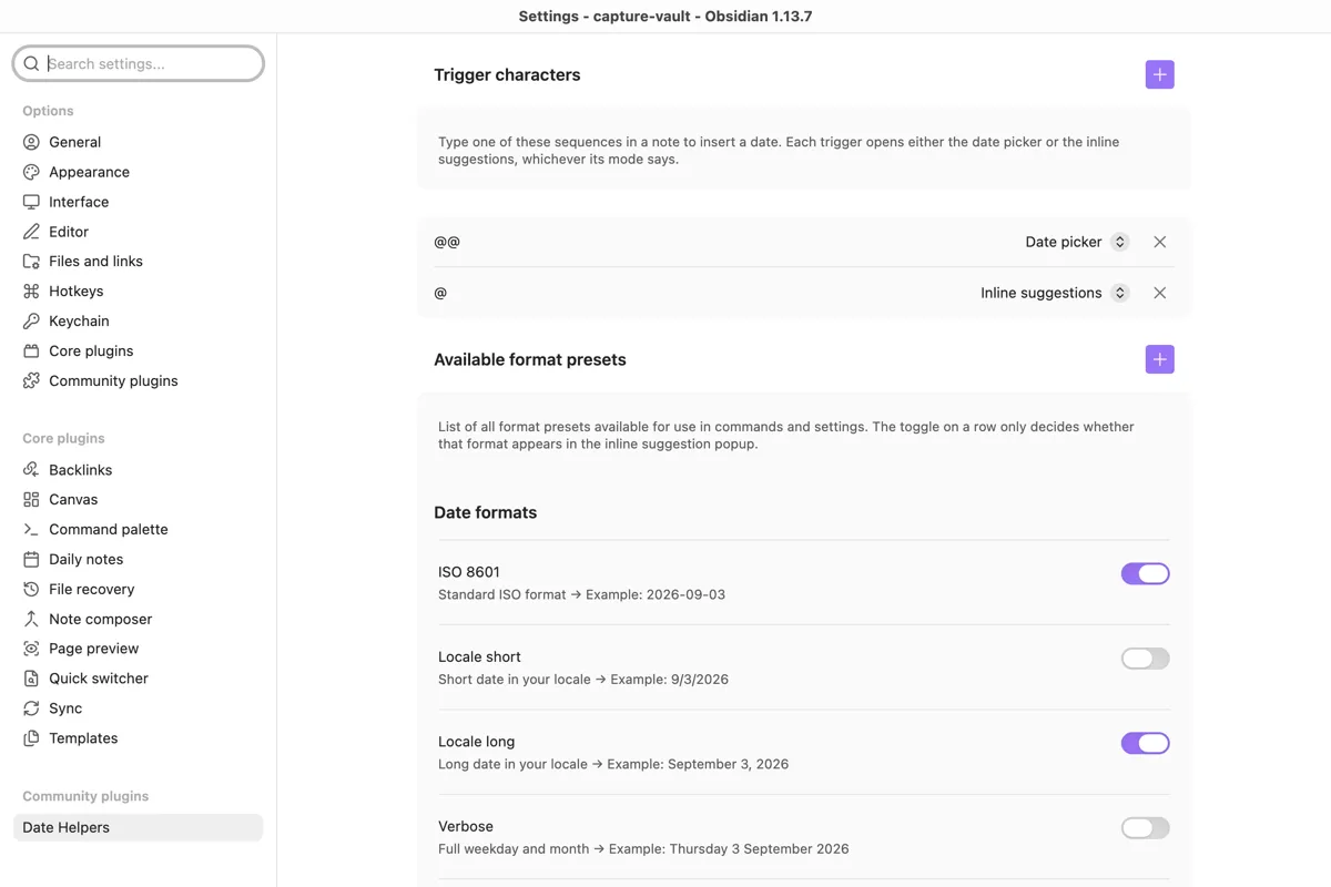 Date Helpers screenshot
