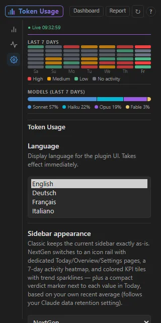 Token Usage screenshot