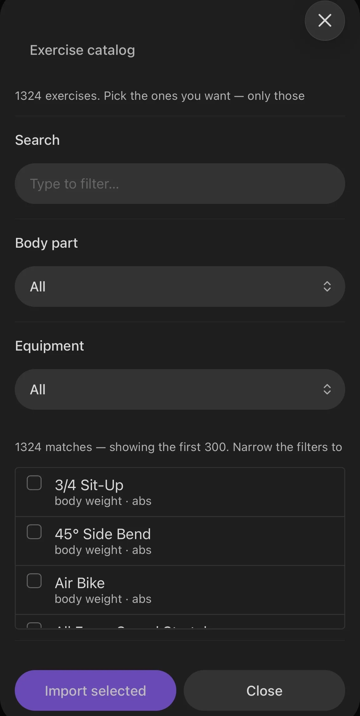 Workout Journal screenshot