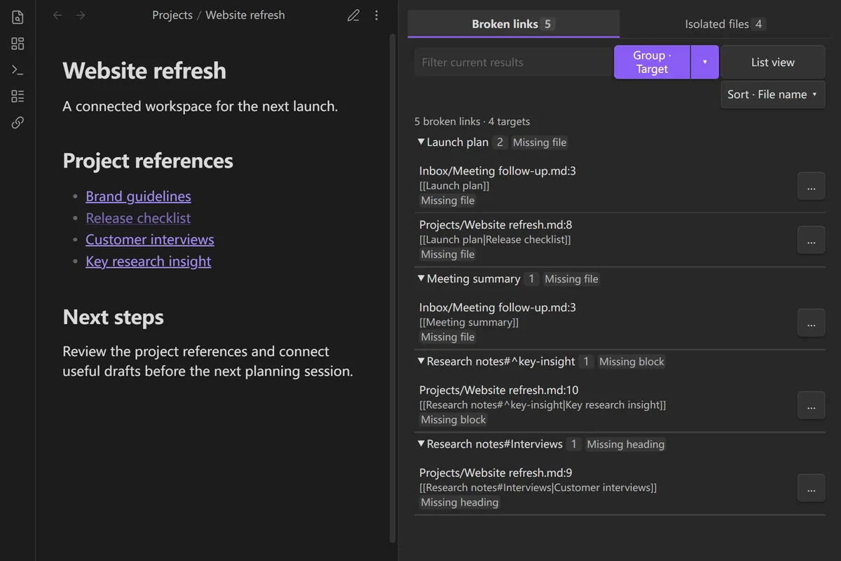 Link Integrity screenshot