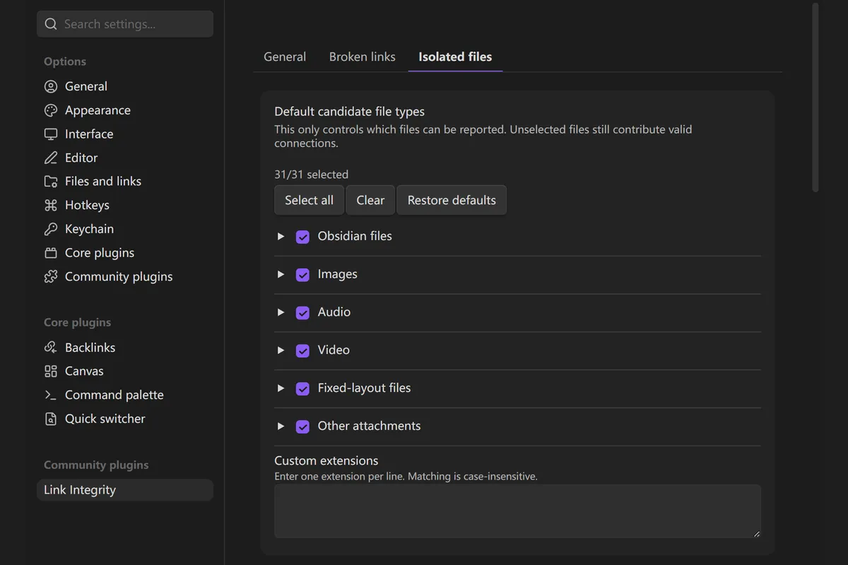 Link Integrity screenshot