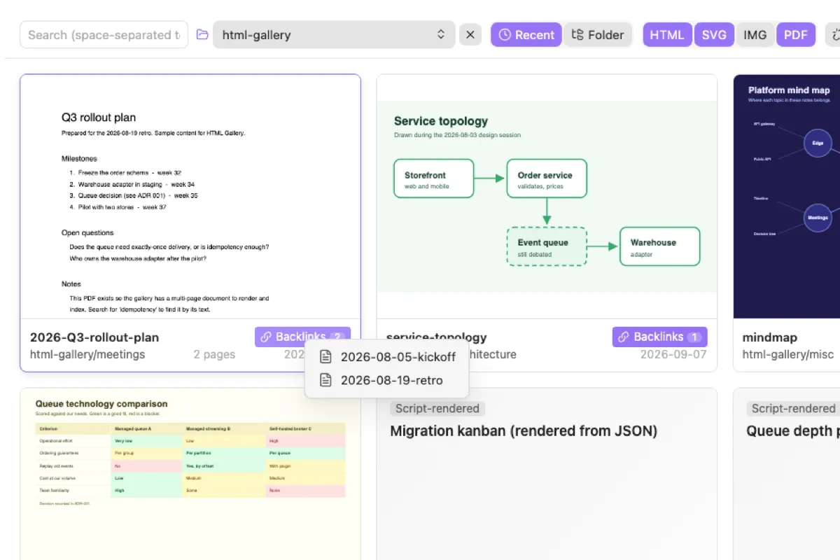 HTML Gallery screenshot