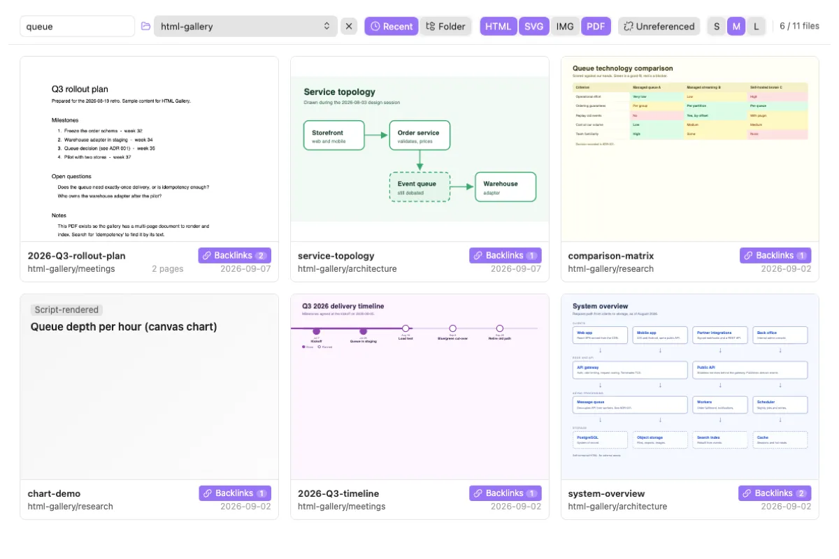 HTML Gallery screenshot