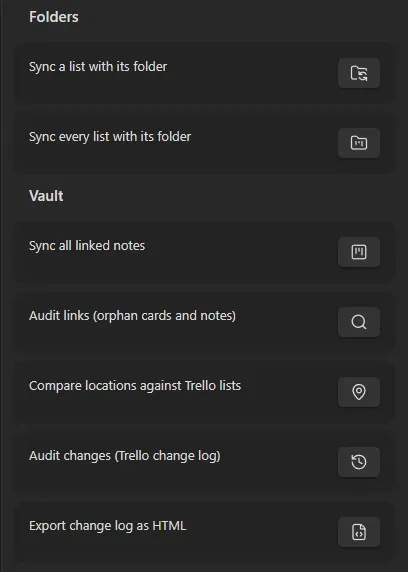 Trello Vault Sync screenshot