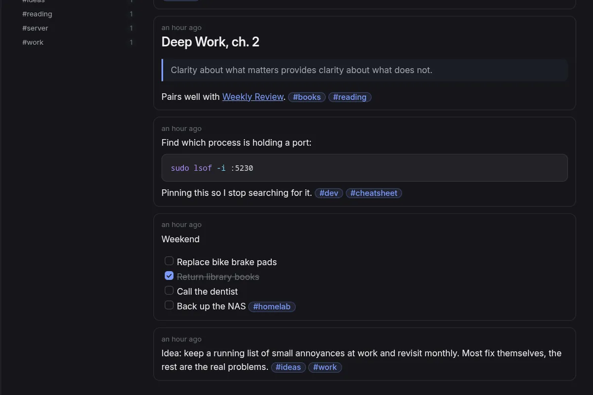 Thoughtbin screenshot