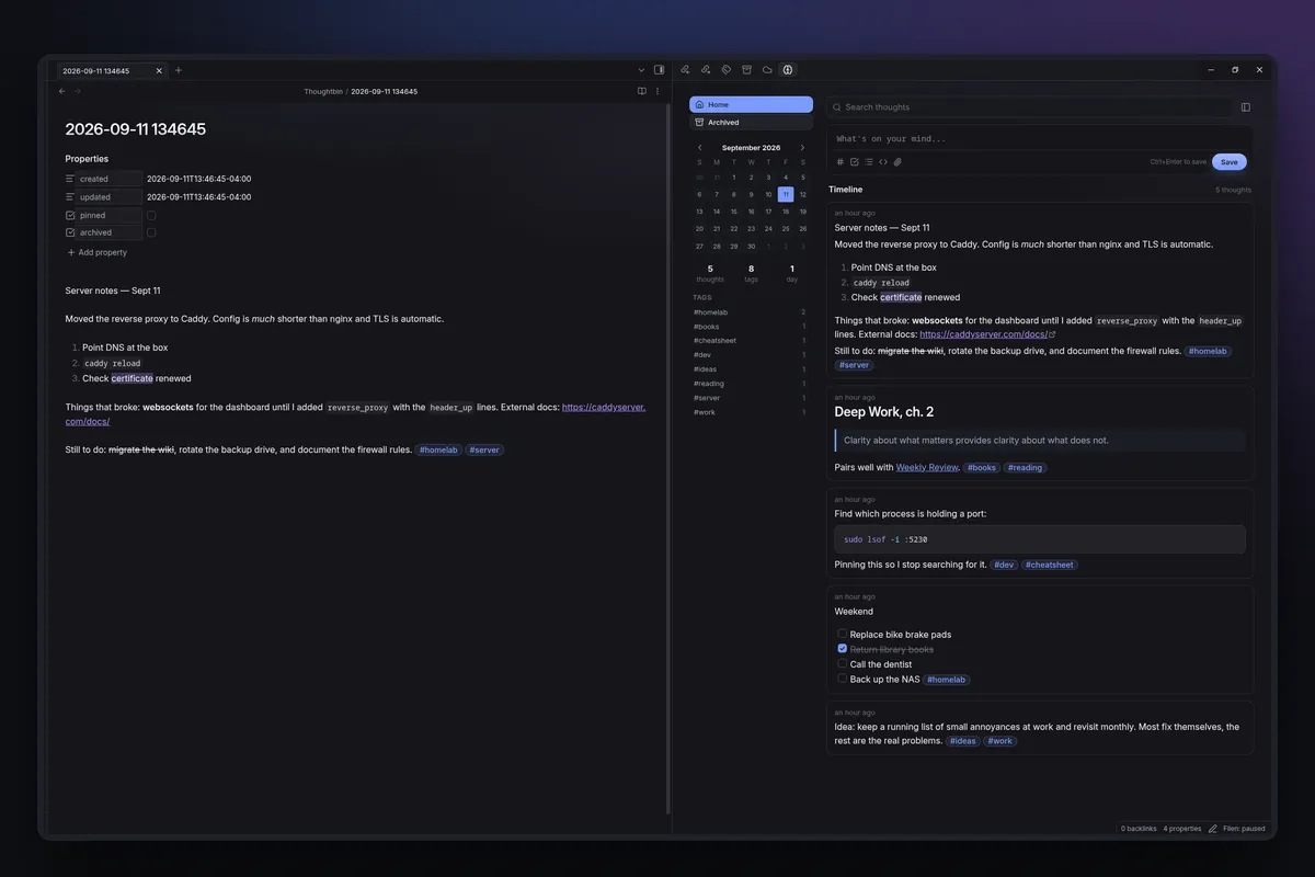Thoughtbin screenshot