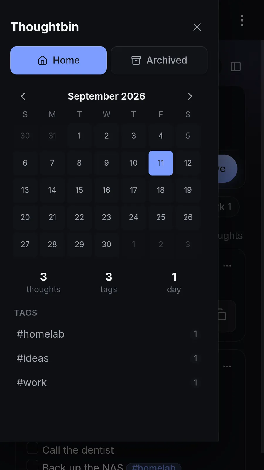 Thoughtbin screenshot