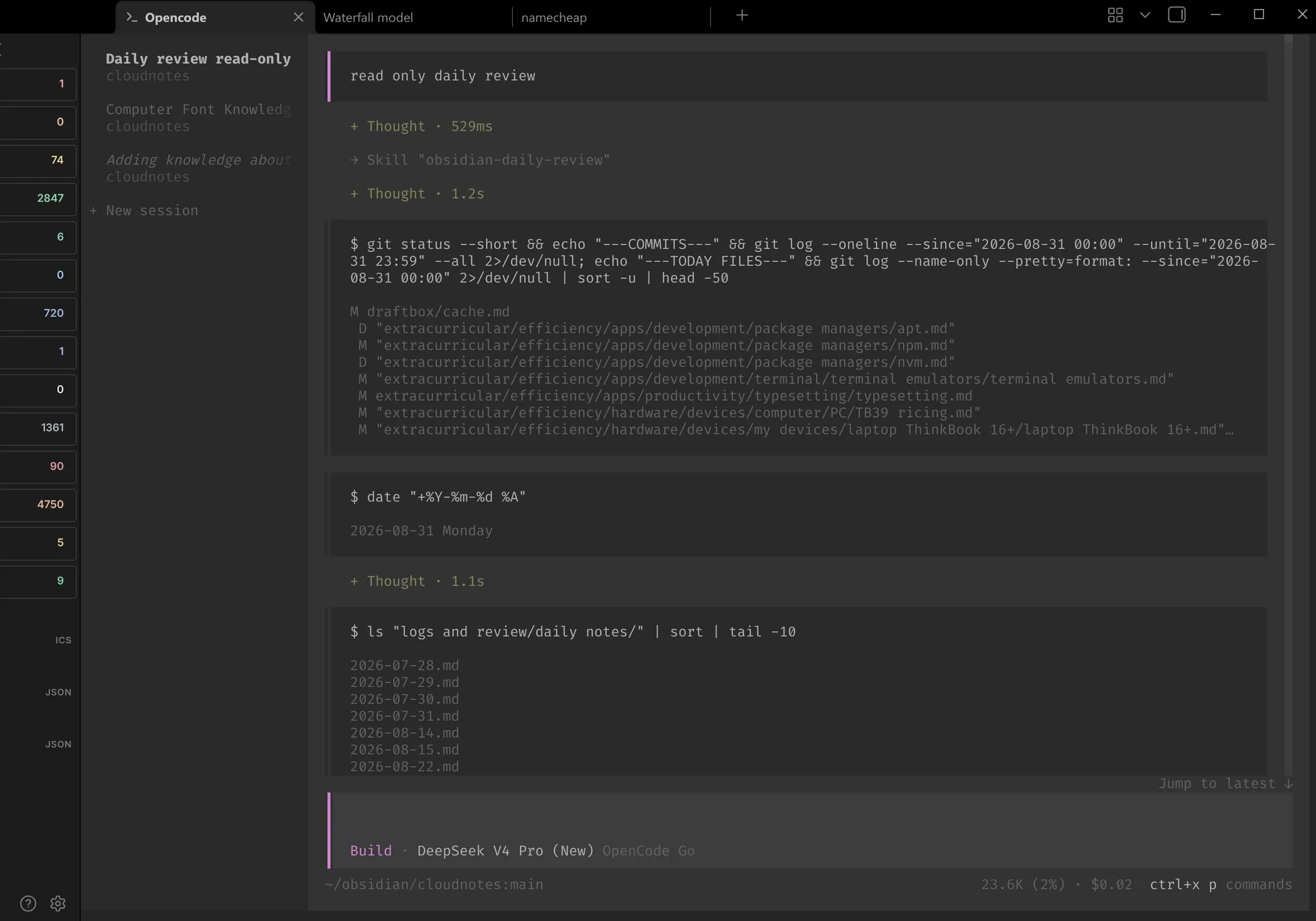 OpenCode screenshot