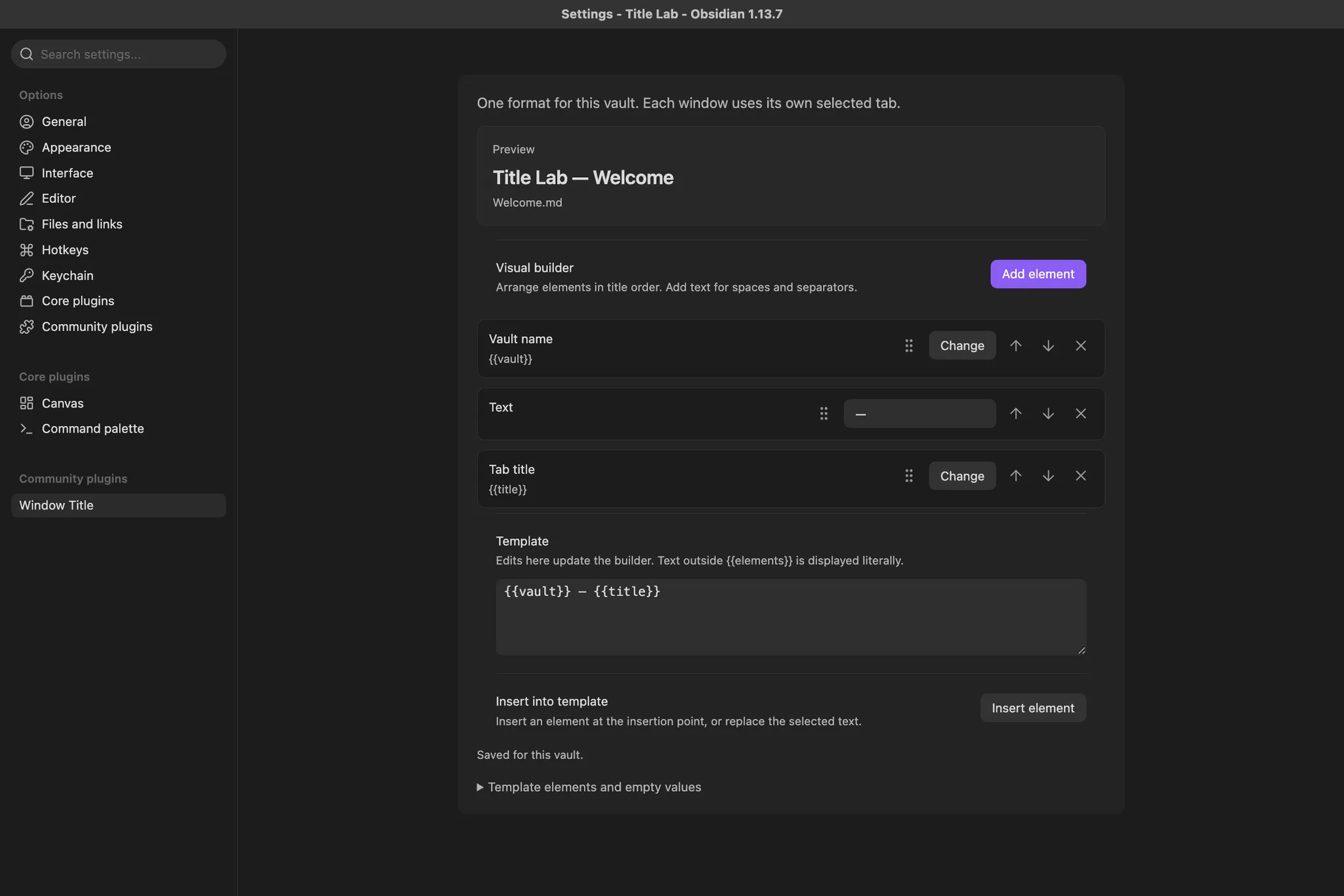 Window Title screenshot