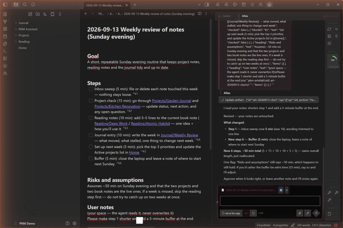 PKM Assistant screenshot