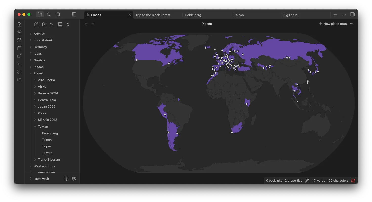 Place Notes screenshot