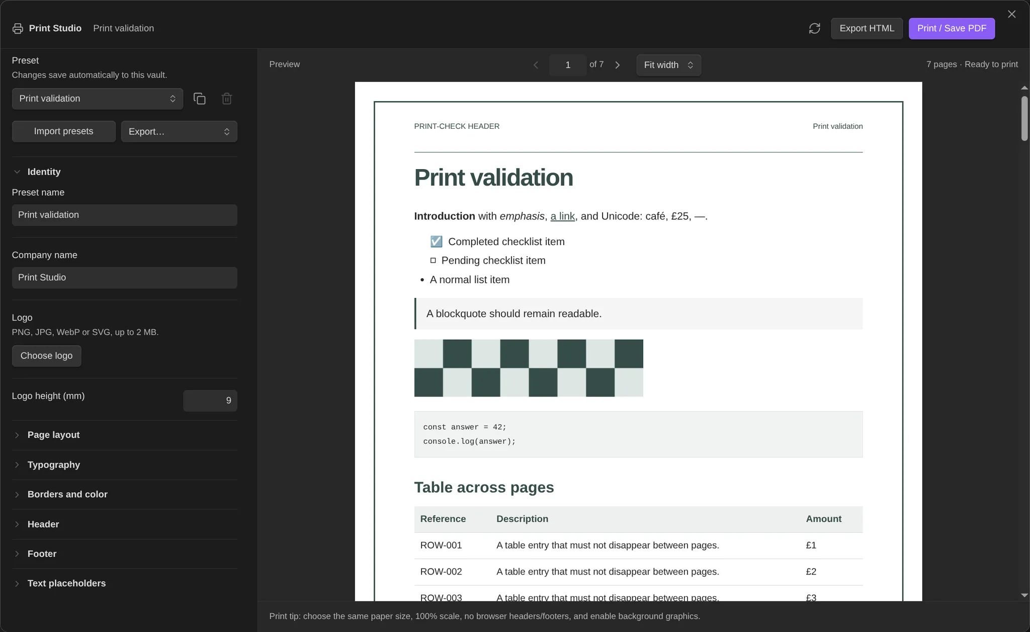 Print Studio screenshot