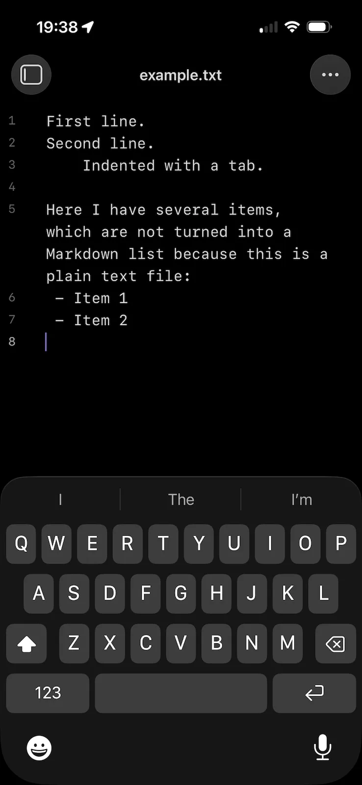 Plain Text Editor screenshot