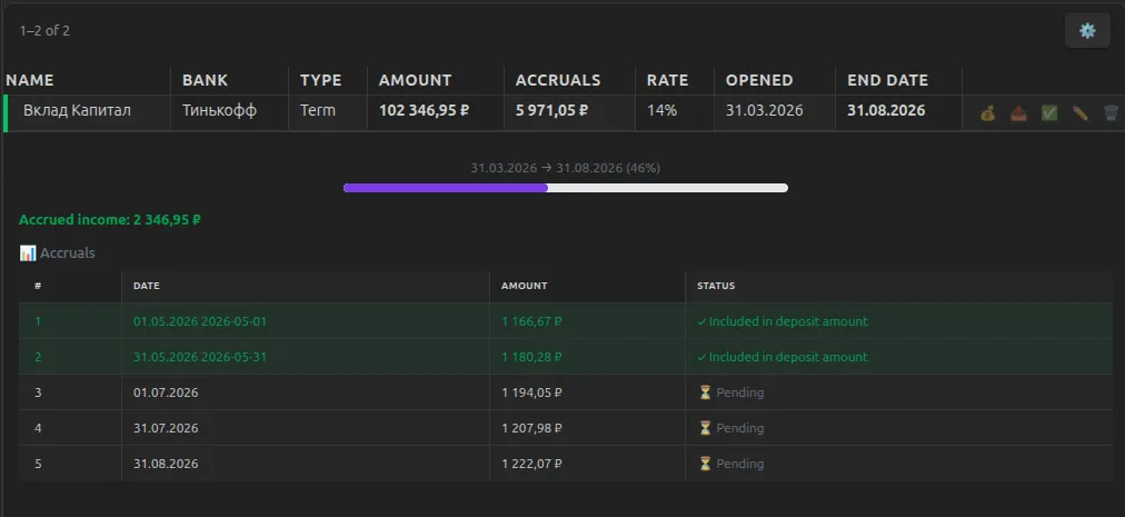 Finance Manager screenshot