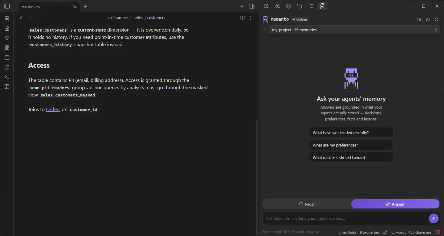 Memanto screenshot