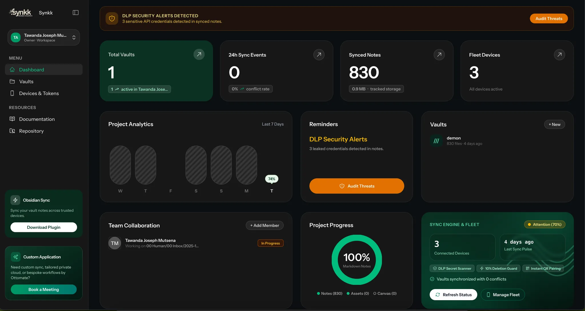 Synkk Team Vault Sync screenshot
