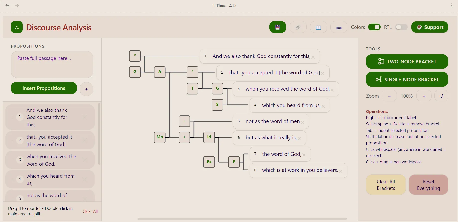 Discourse Analysis Tool screenshot