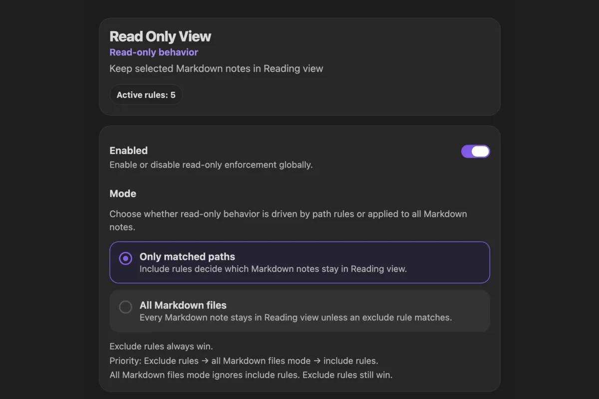 Read Only View screenshot