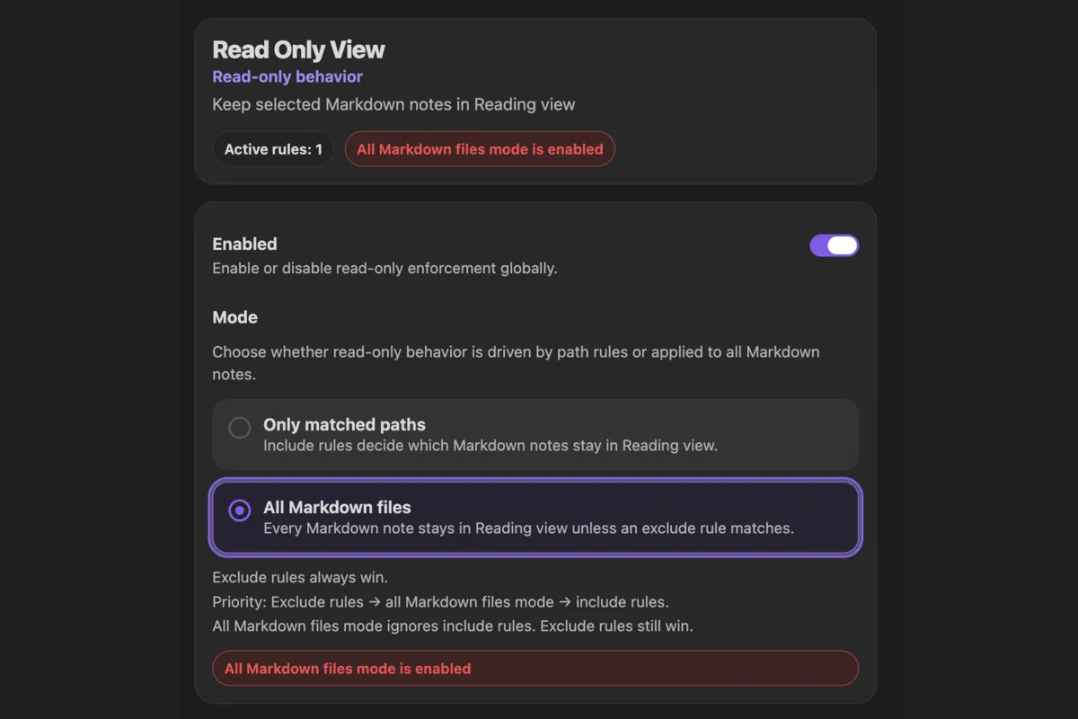 Read Only View screenshot