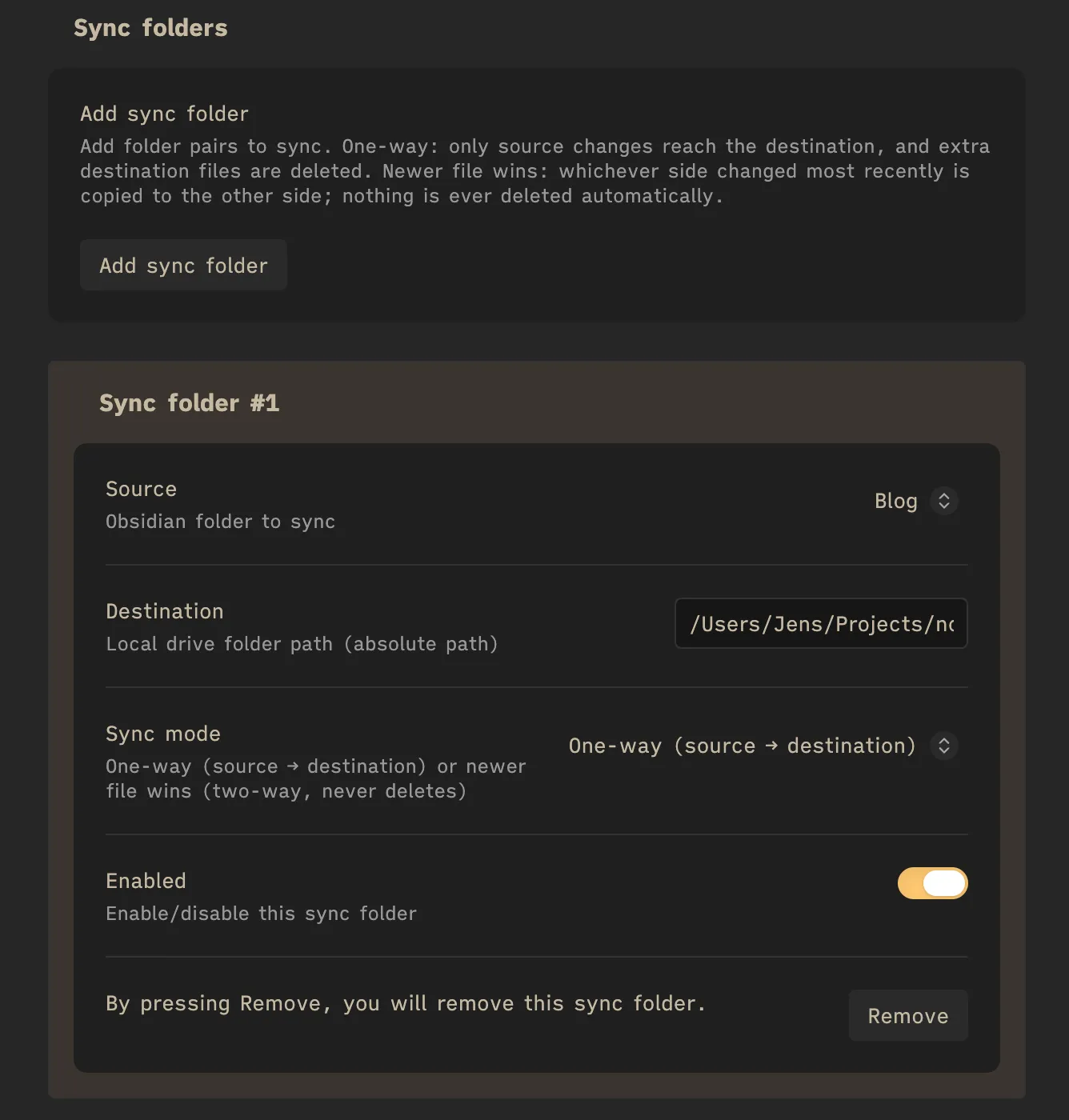 Local Folder Sync screenshot