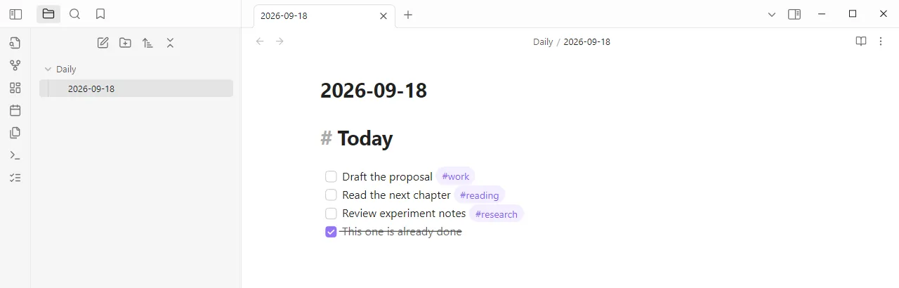 Notes to Actions screenshot