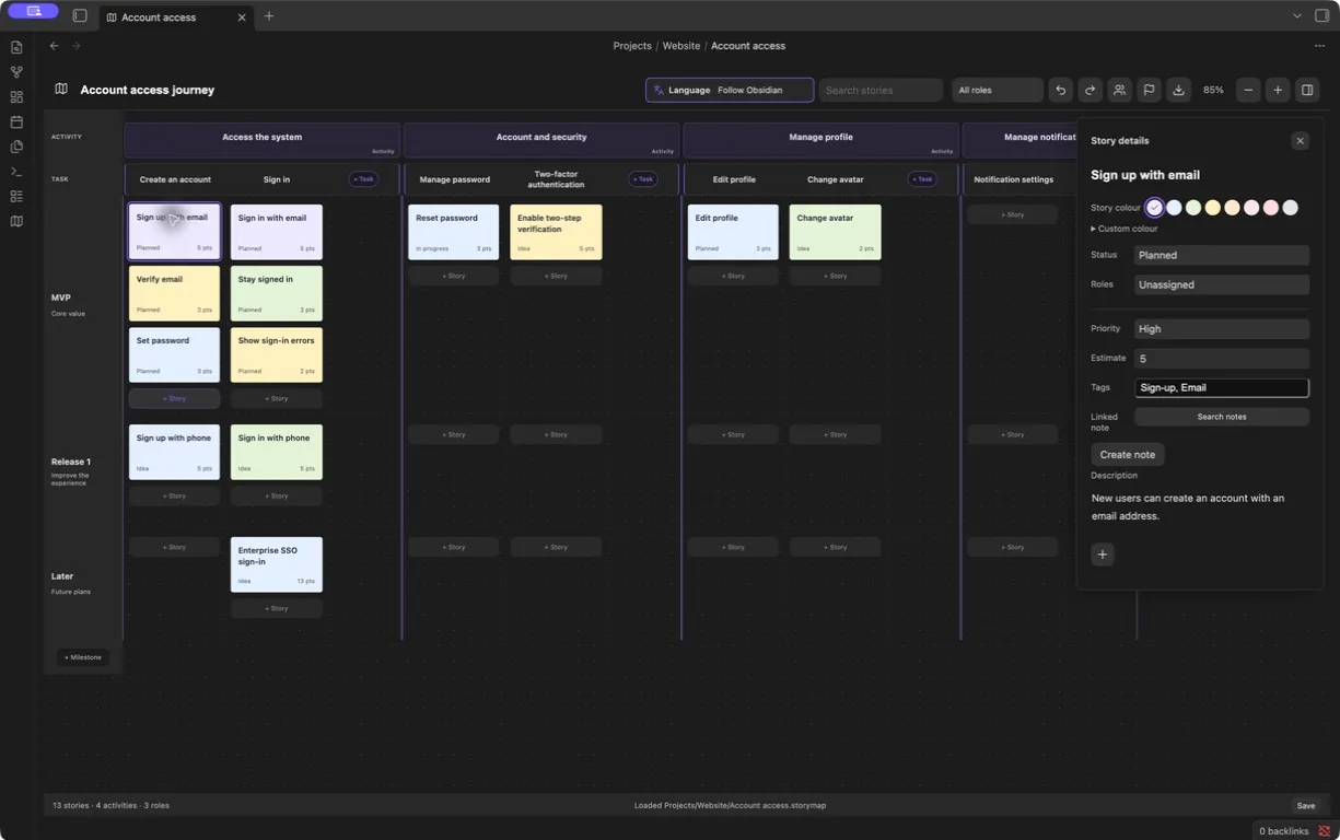 Story Map screenshot