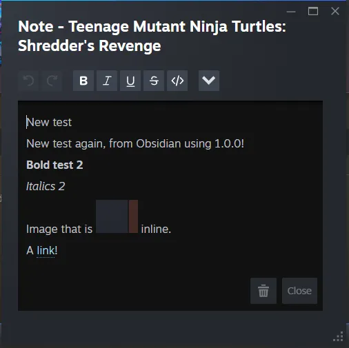 SteamyNotes screenshot
