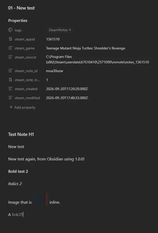 SteamyNotes screenshot