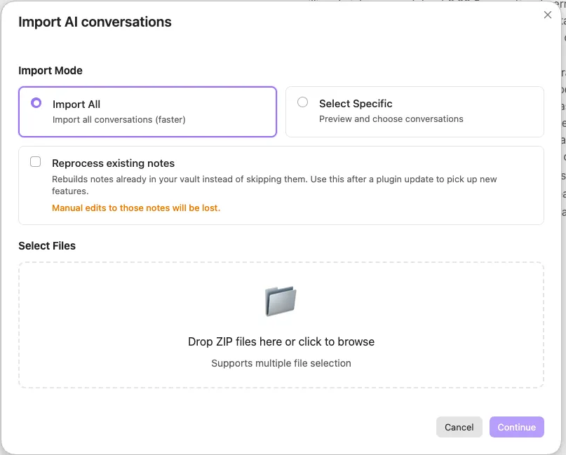 Nexus AI Chat Importer screenshot