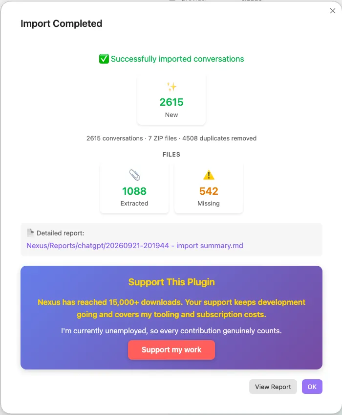 Nexus AI Chat Importer screenshot