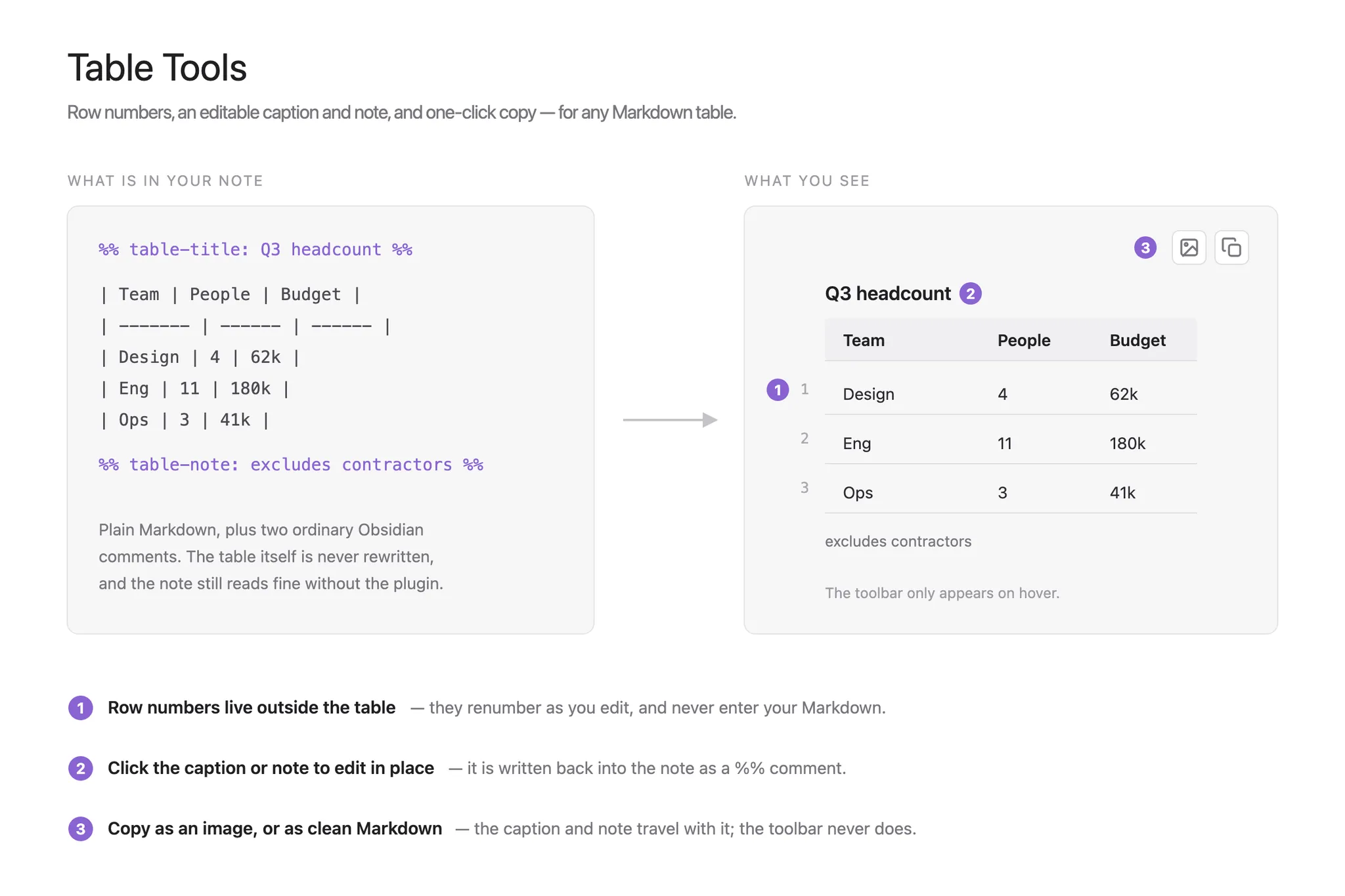 Table Tools screenshot