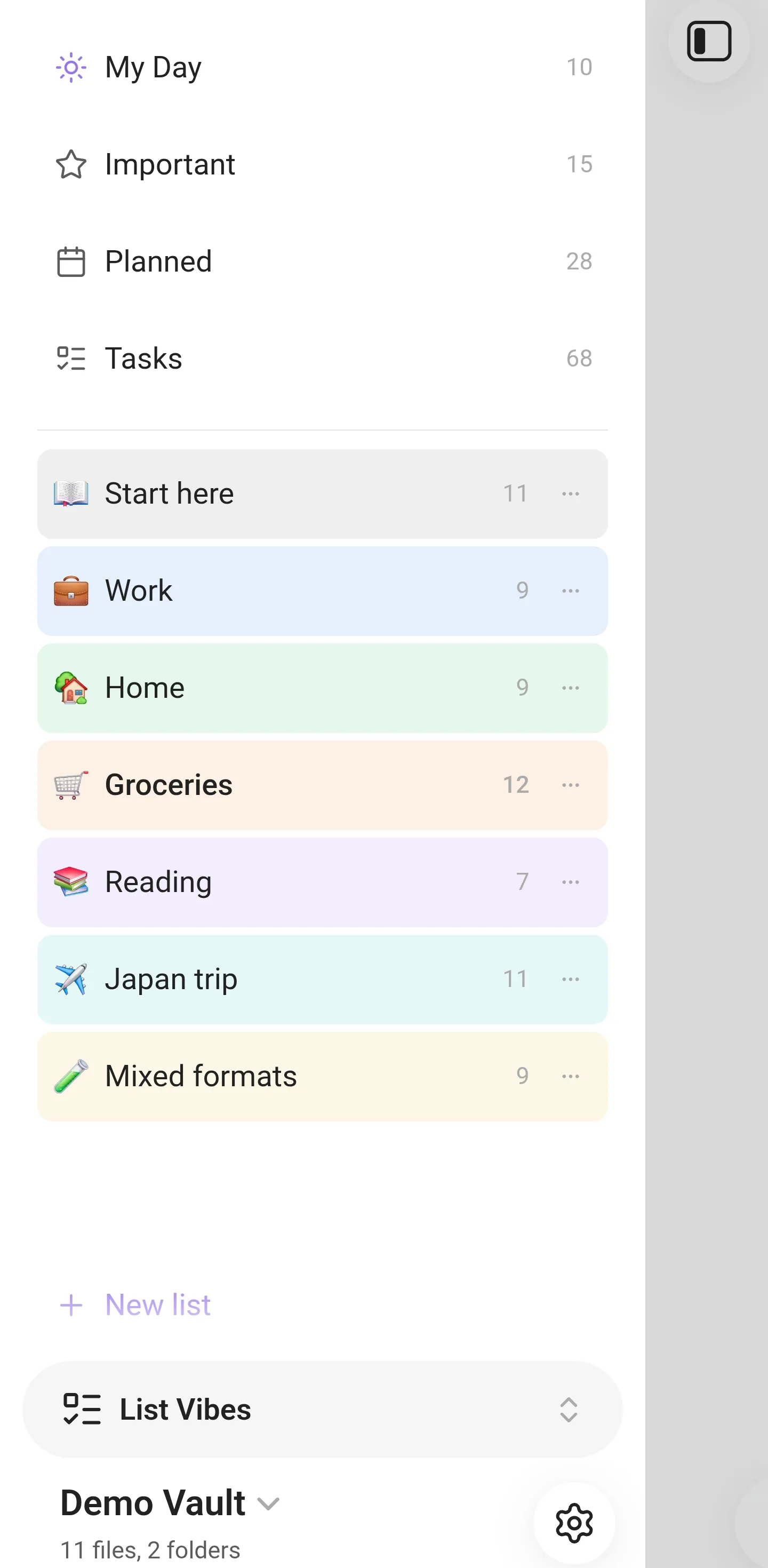 List Vibes screenshot