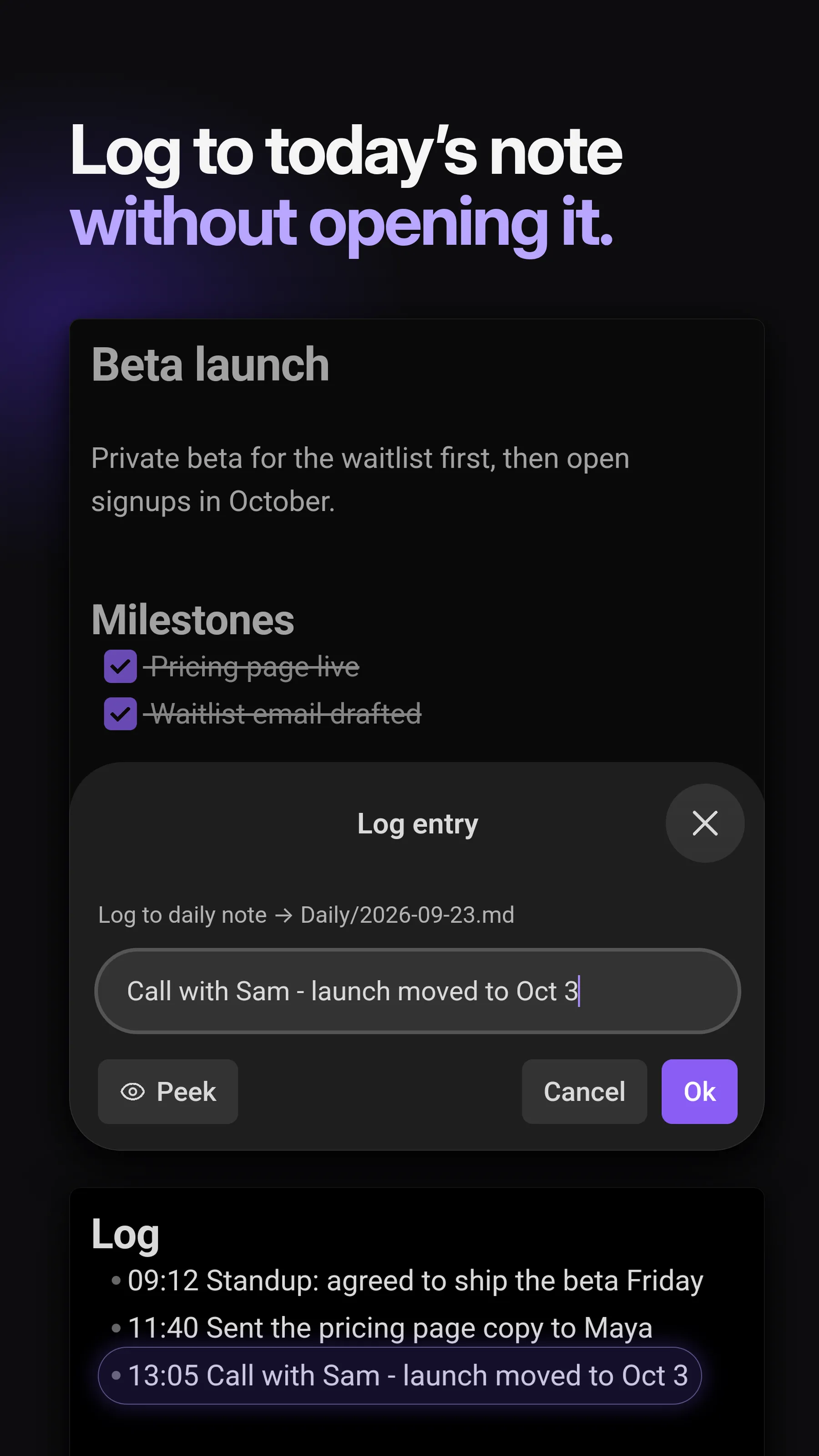 QuickAdd screenshot
