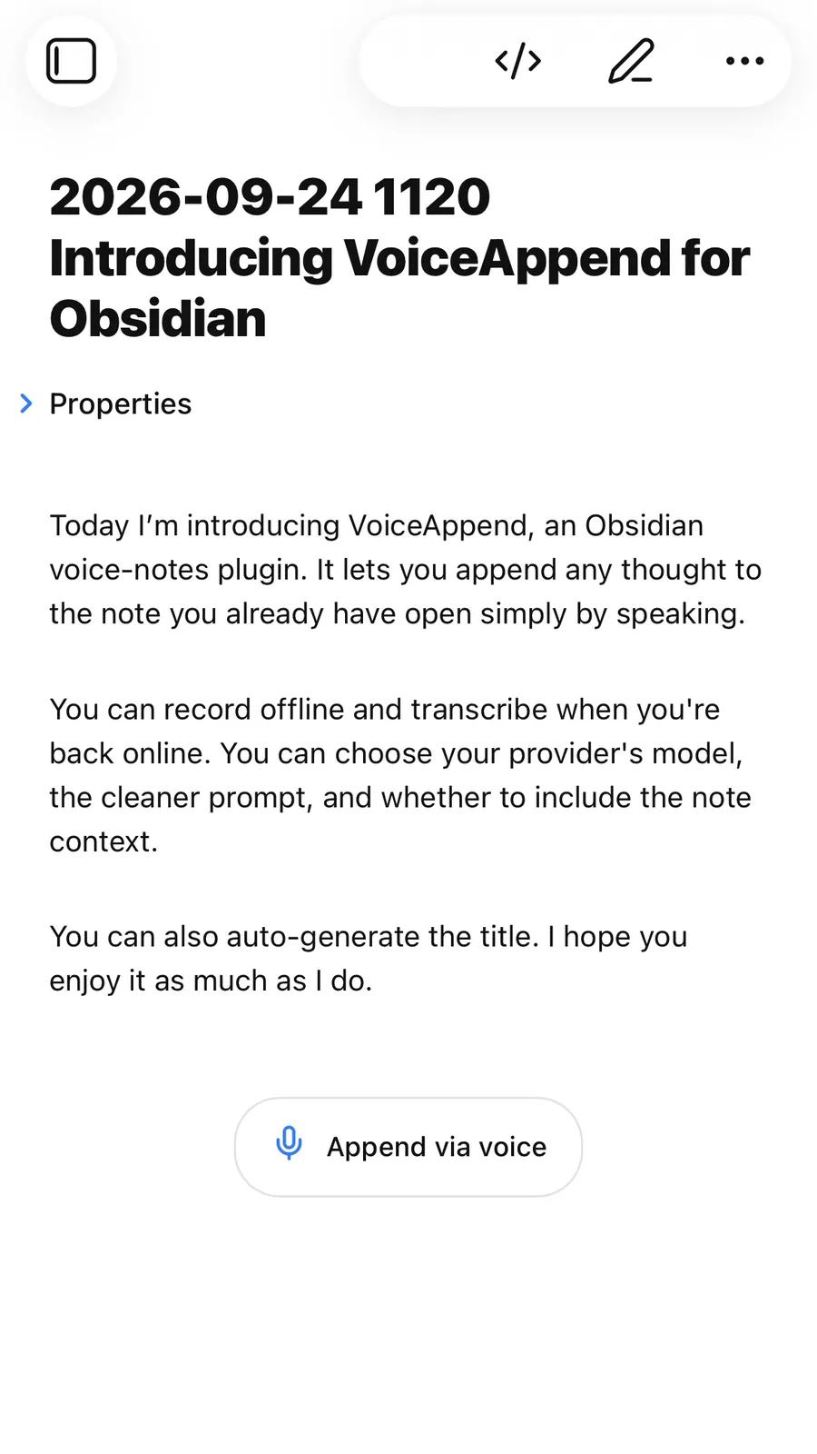 Voice Append screenshot