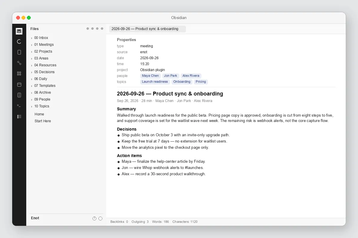 Enot screenshot