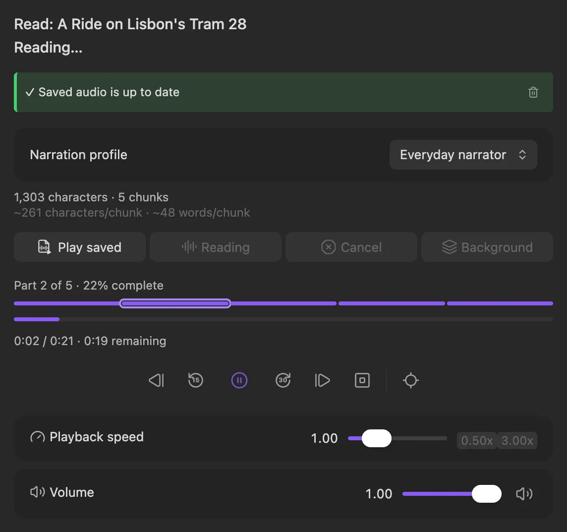 Note Narrator screenshot