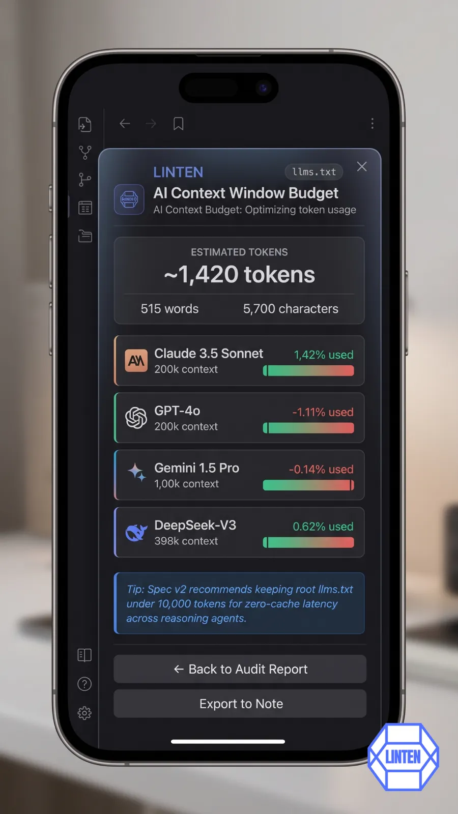 Linten screenshot