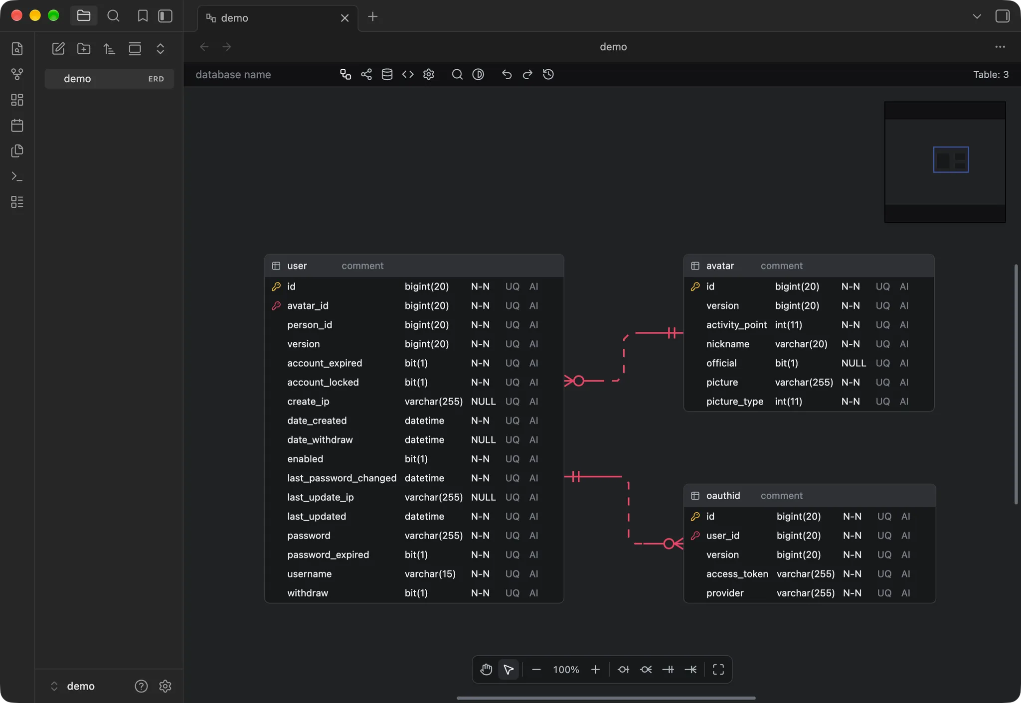 ERD Editor screenshot