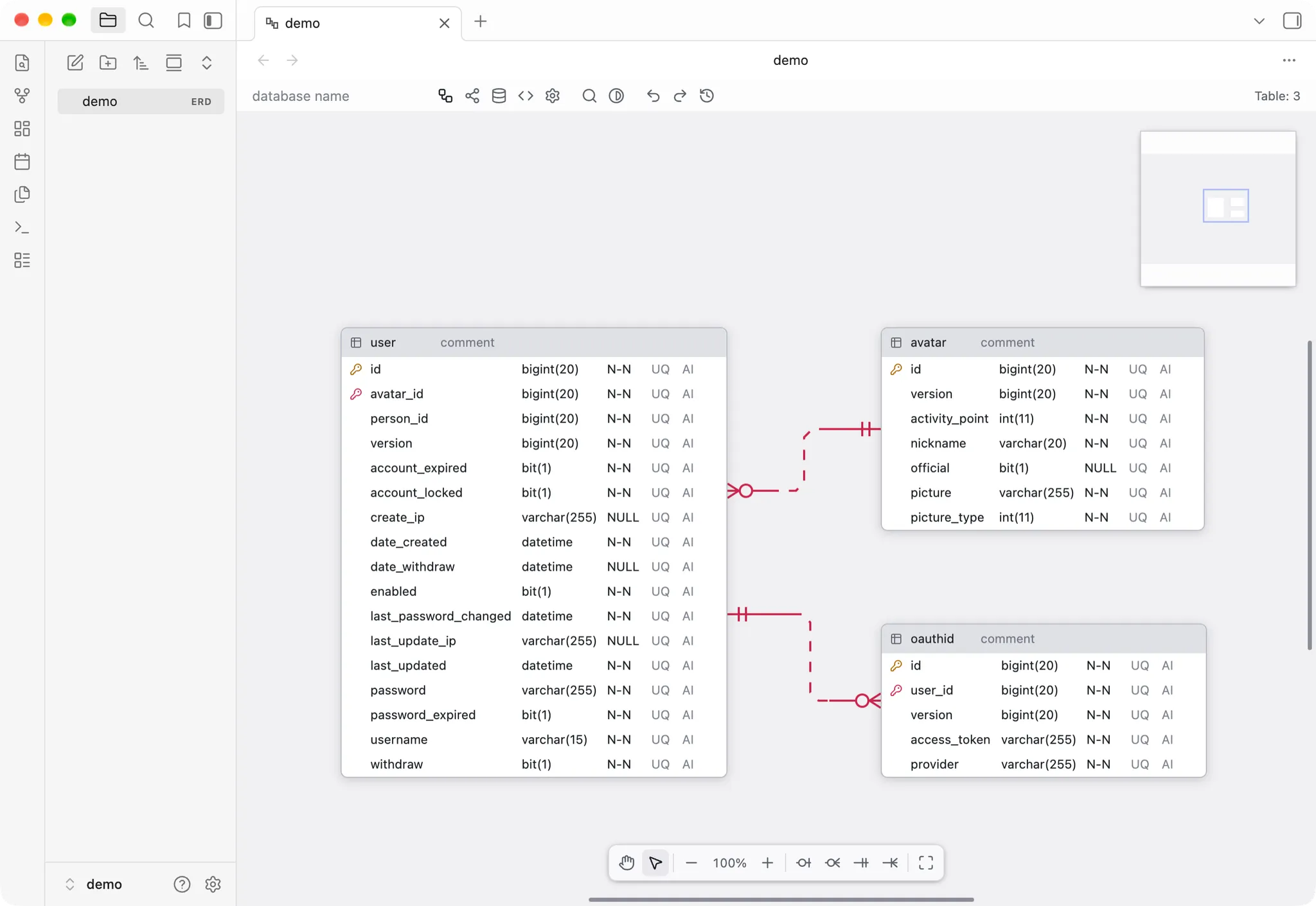 ERD Editor screenshot