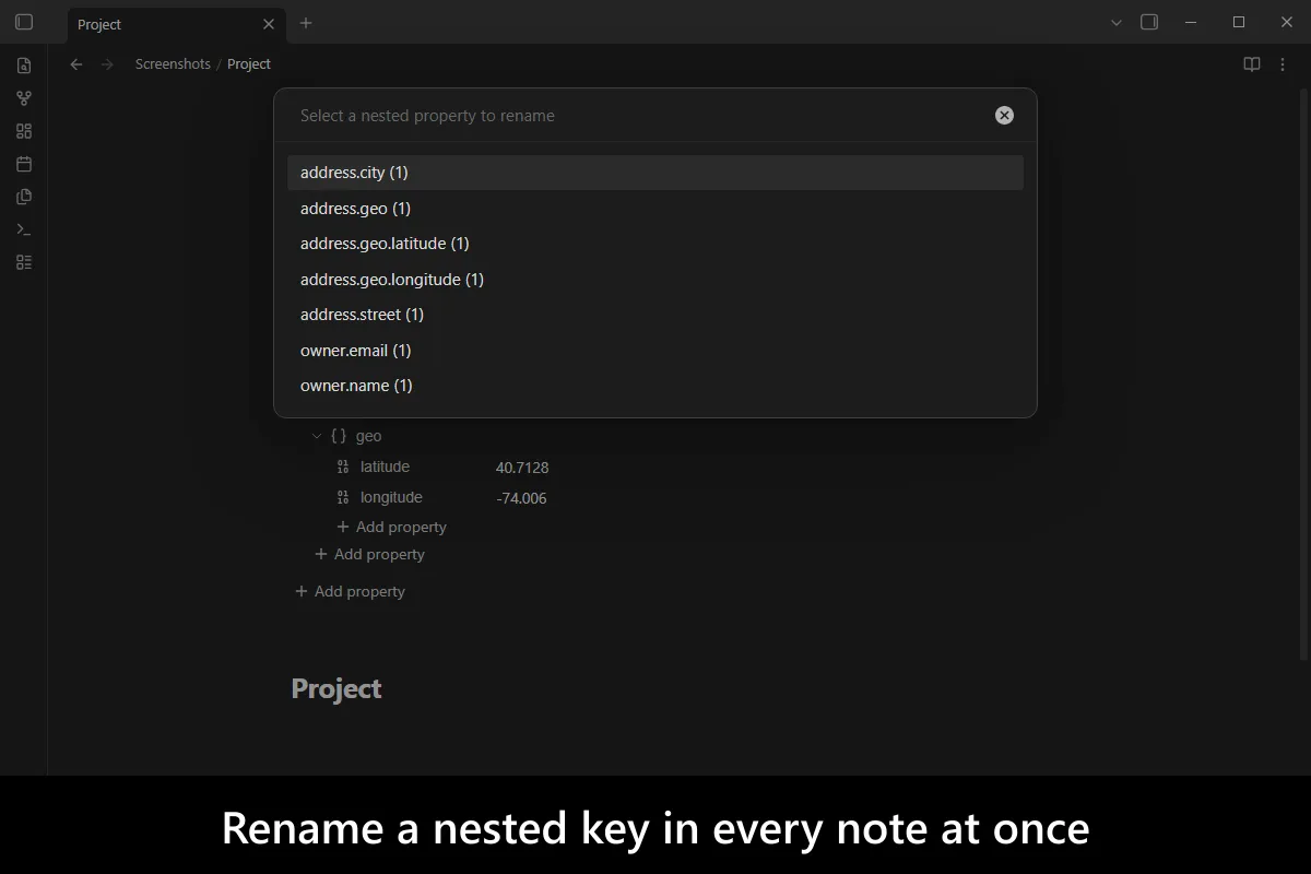Nested Properties screenshot