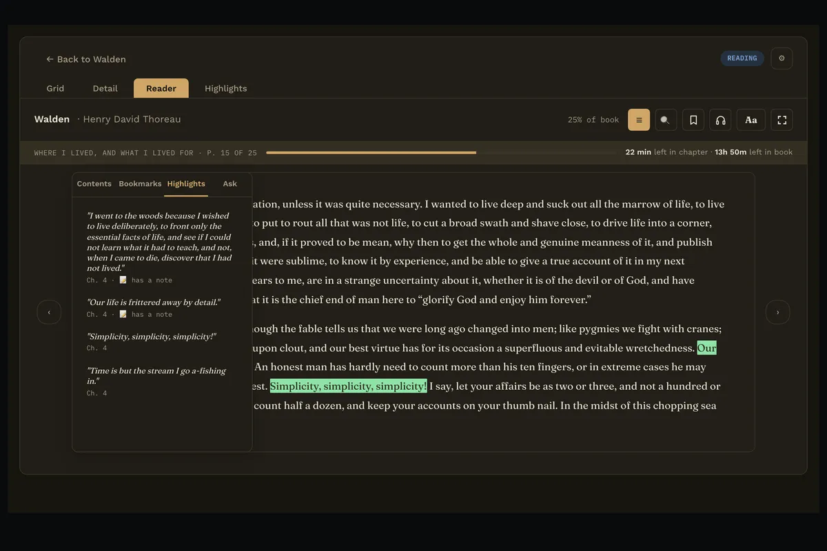 Reading Vault screenshot