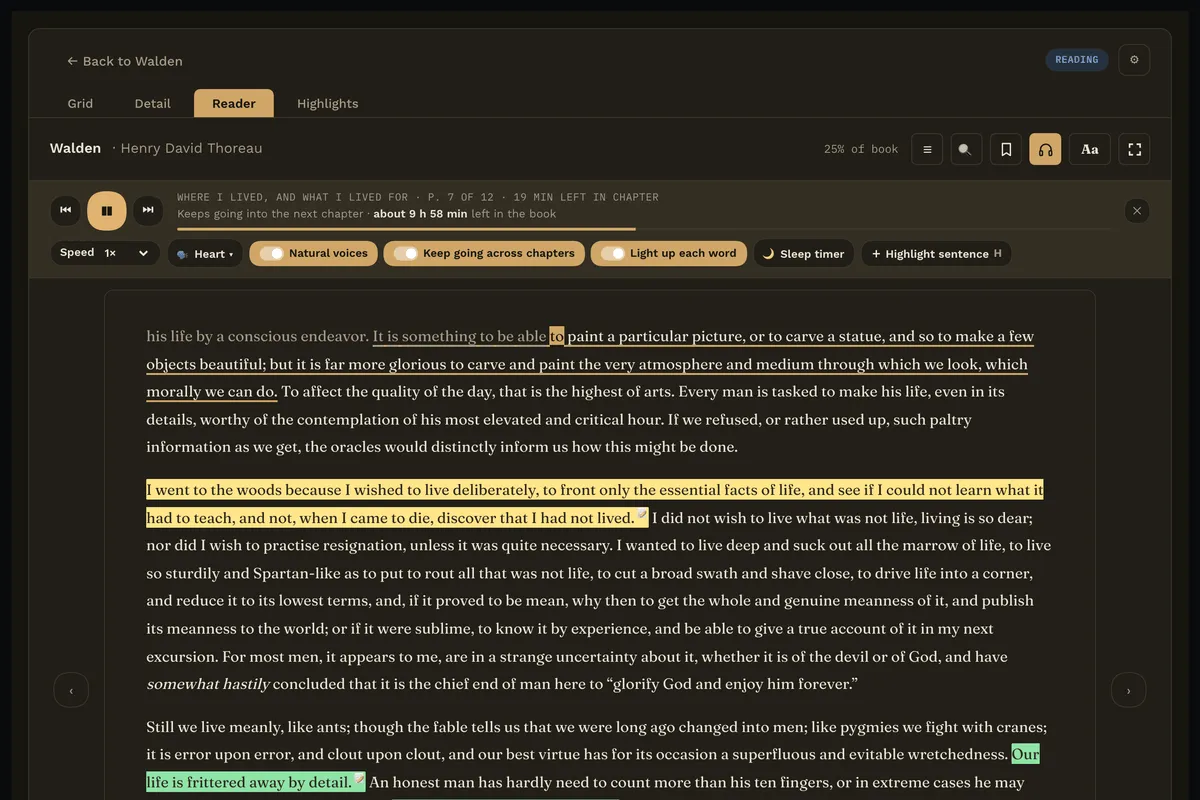 Reading Vault screenshot