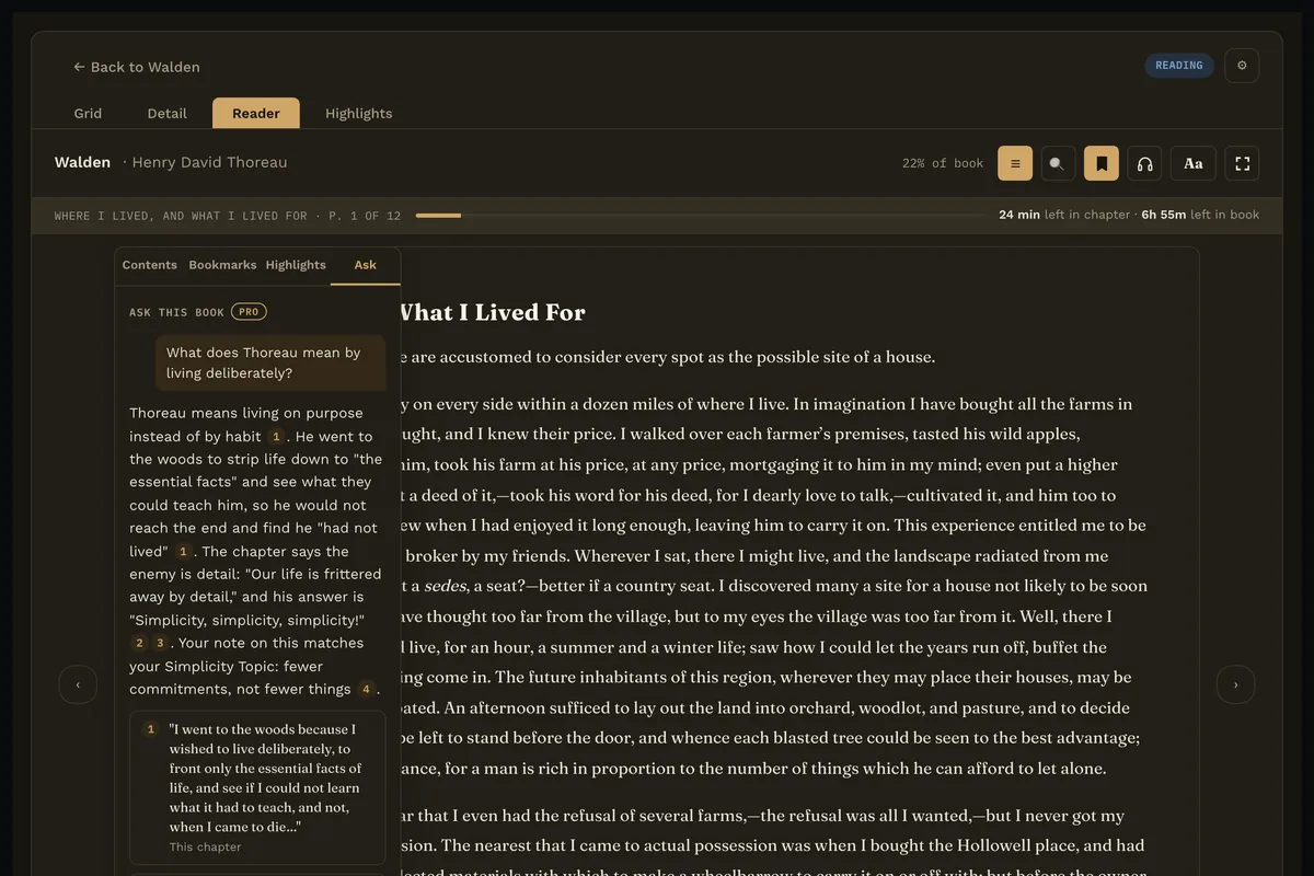 Reading Vault screenshot