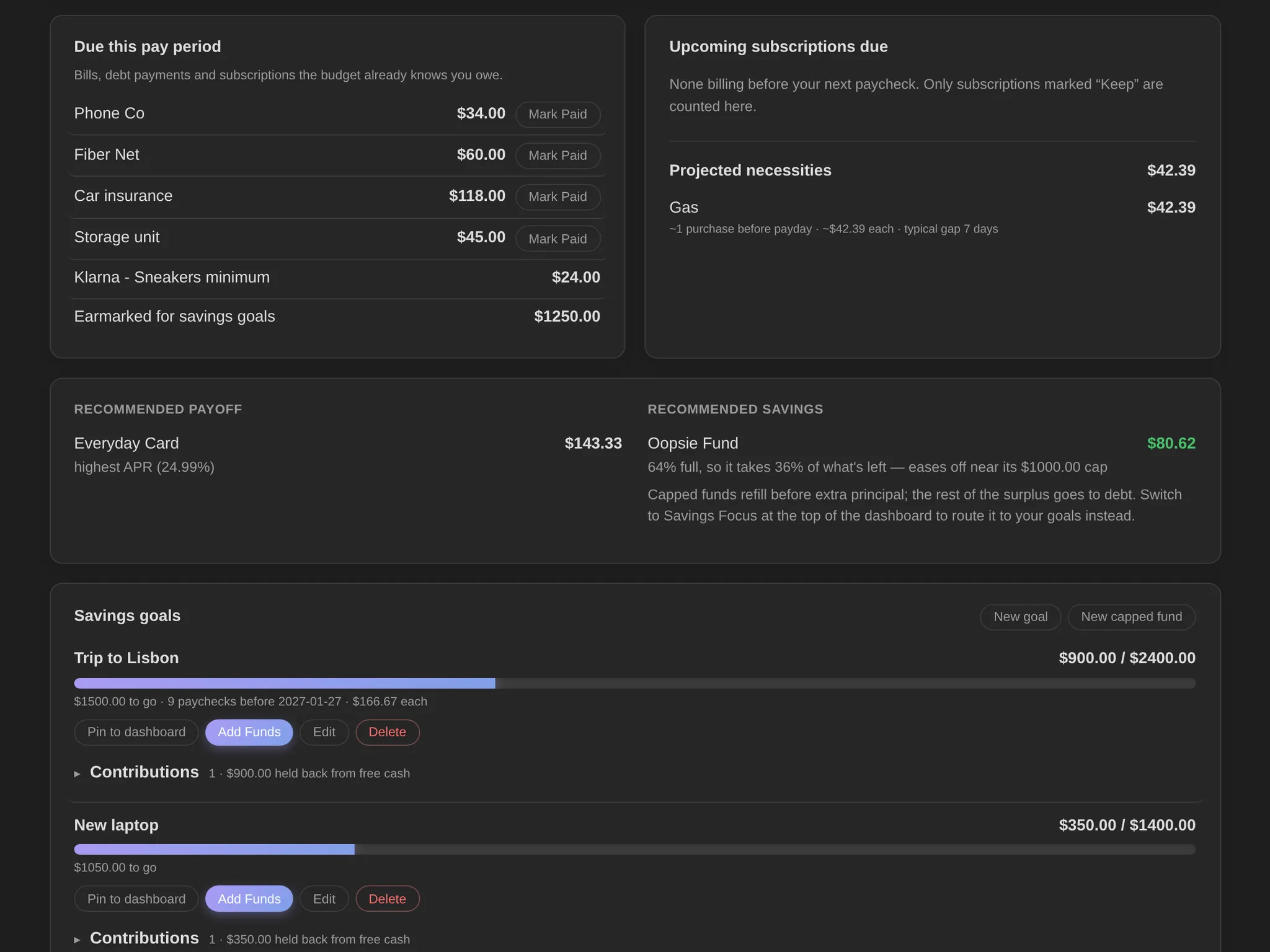 Budget Tracker screenshot