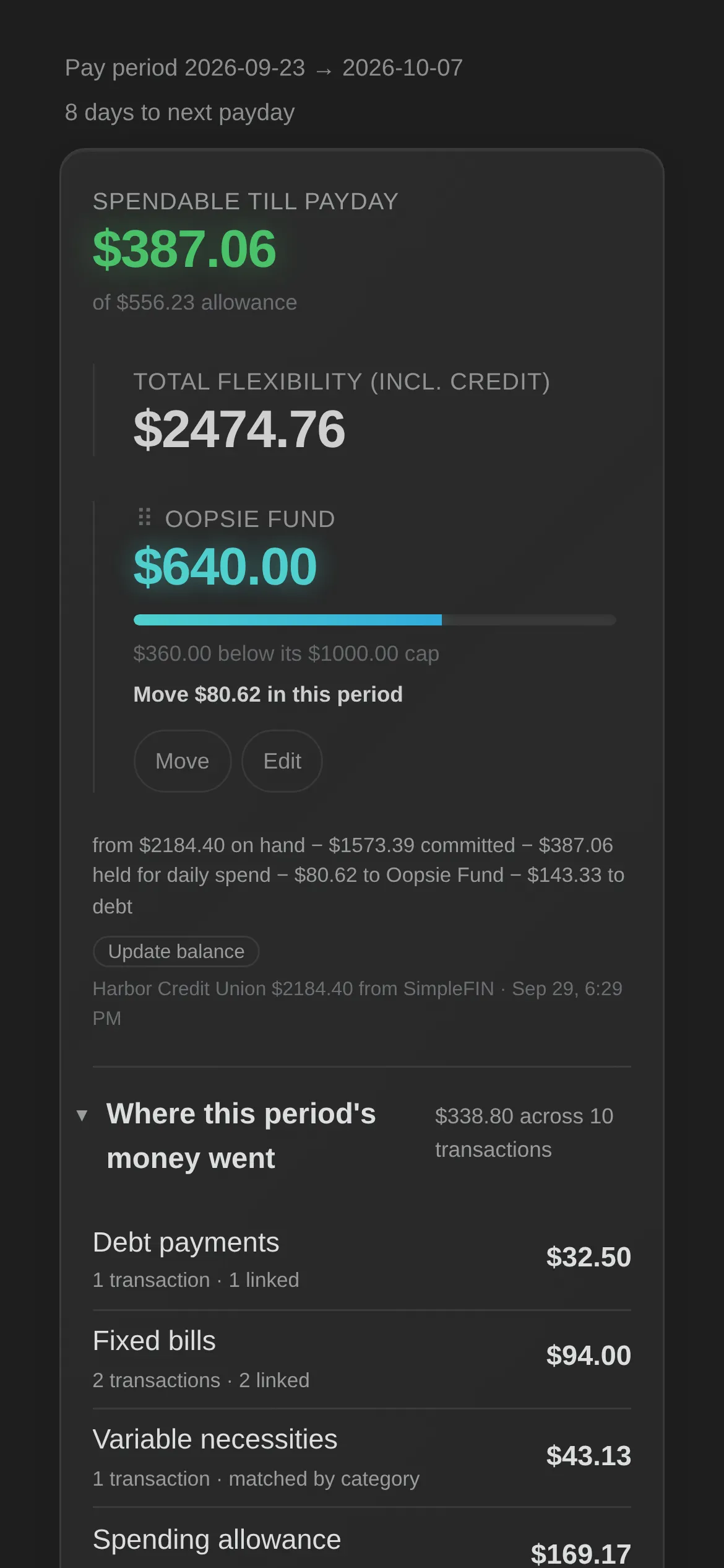 Budget Tracker screenshot
