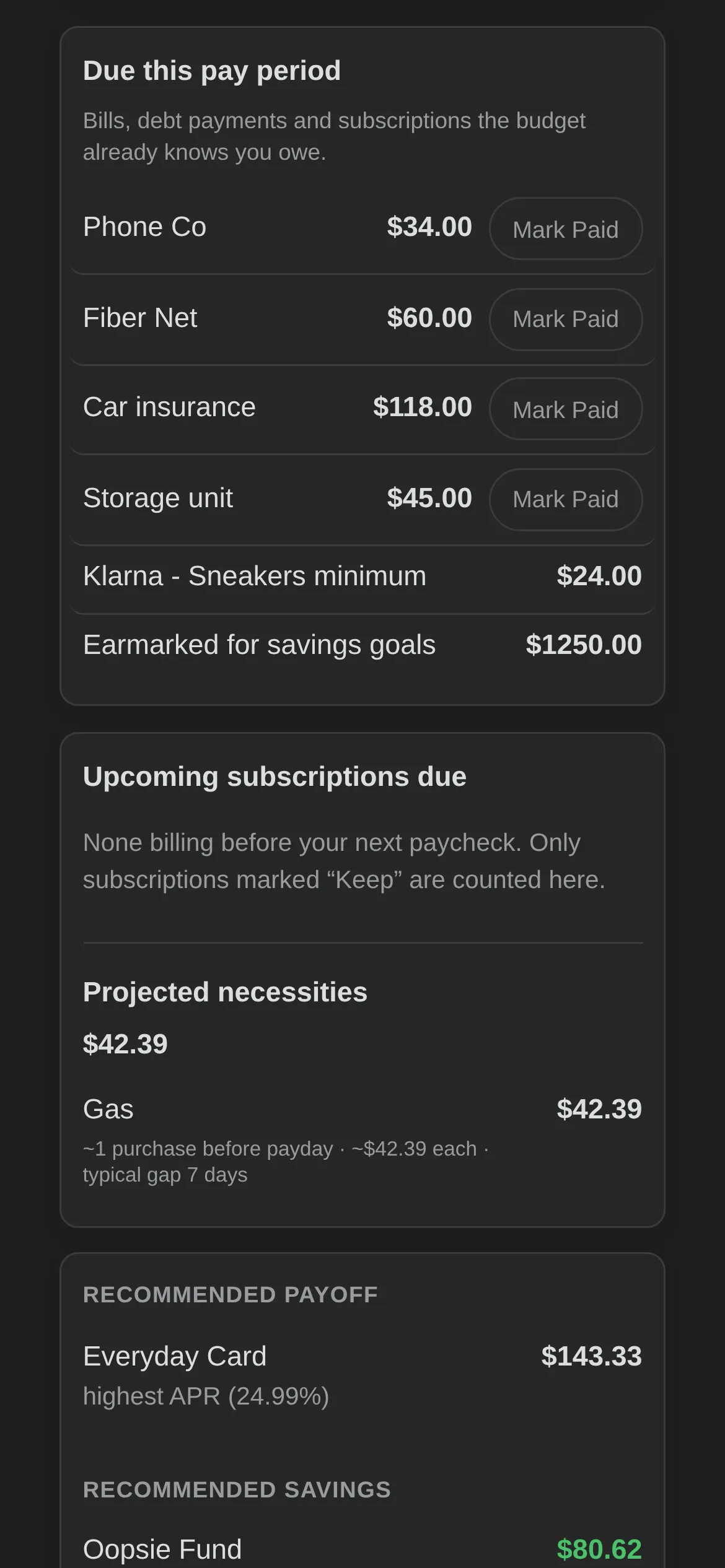 Budget Tracker screenshot