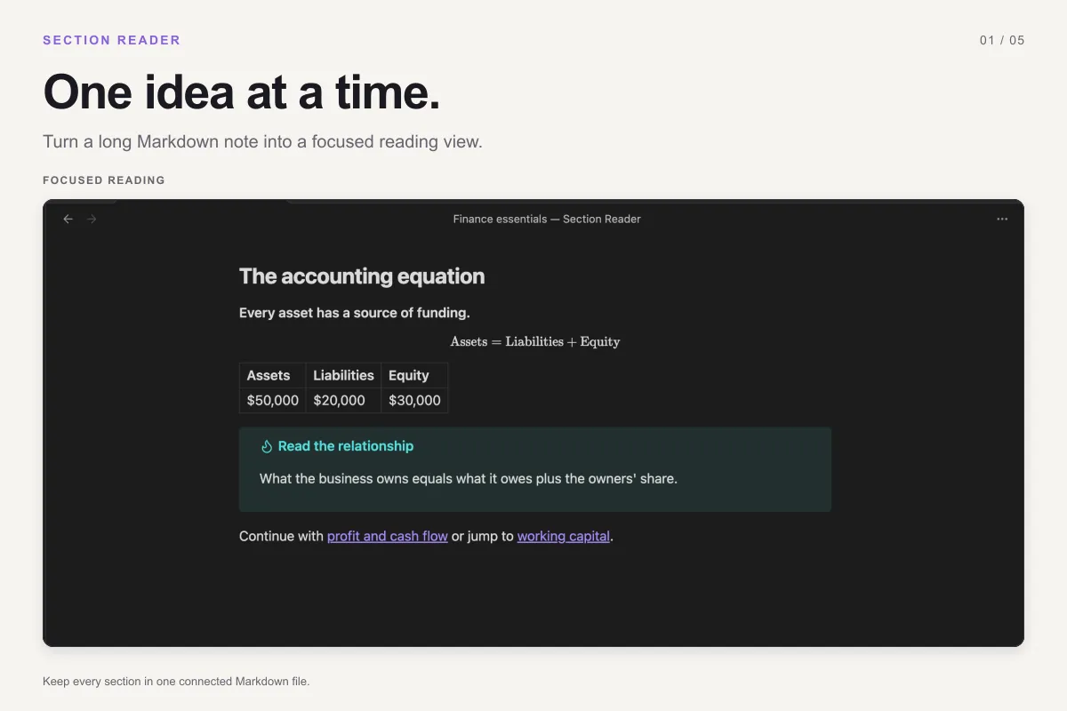 Section Reader screenshot