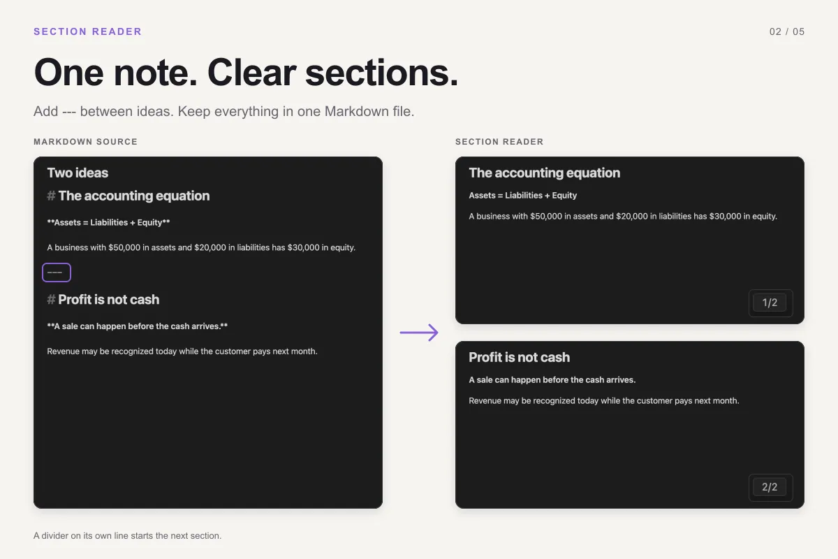 Section Reader screenshot